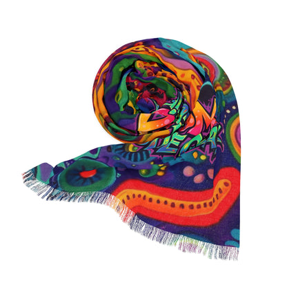 EDM Festival Psychedelic Scarf — Colorful Rave Light Scarf