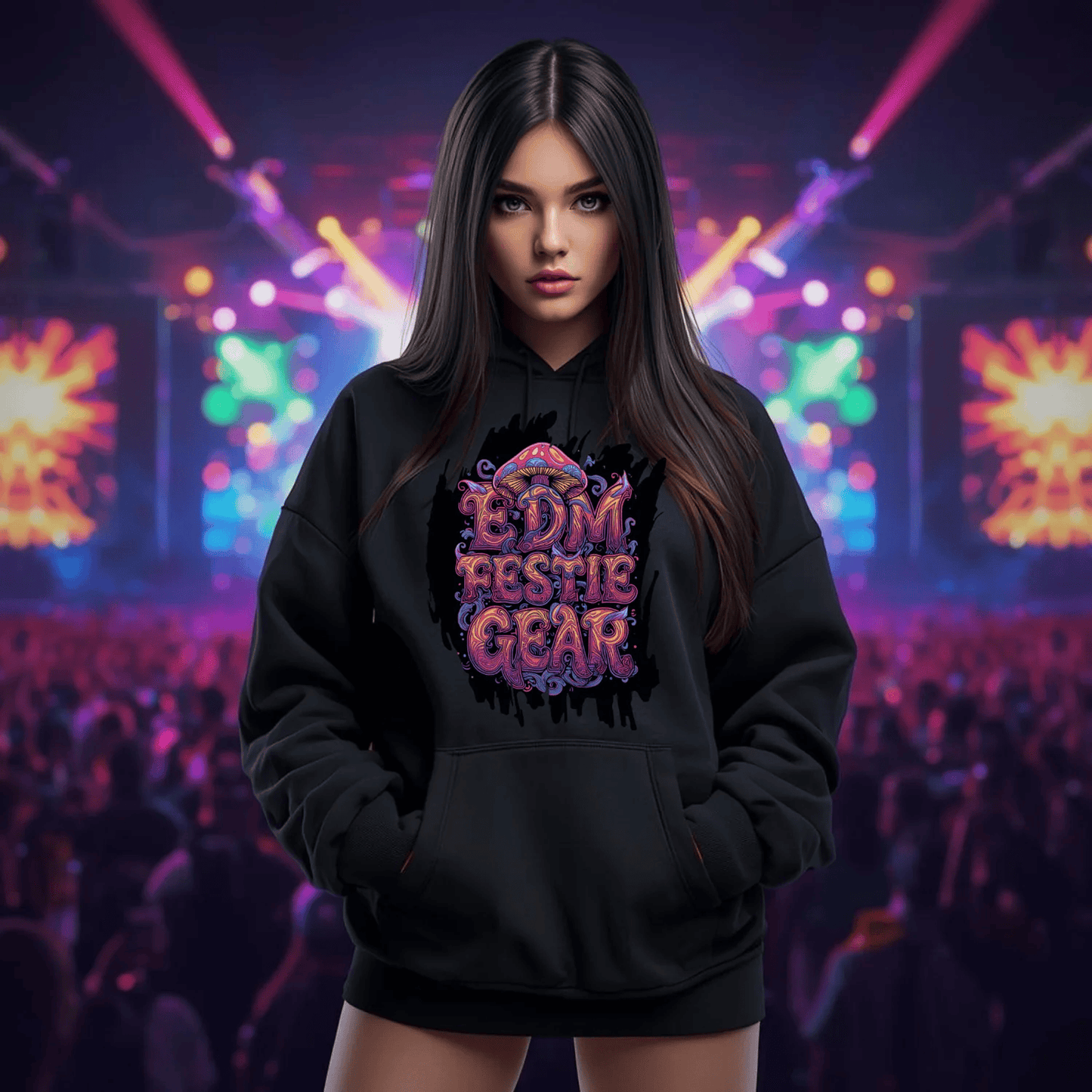 EDM Festival Gear Nocturnal Shroom Magical Vibes T-Shirt