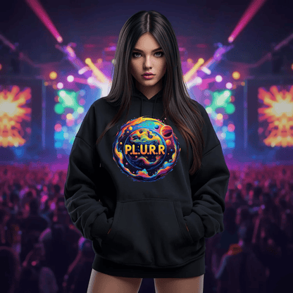 P.L.U.R.R in Space Festival T-Shirt for Rave Lovers