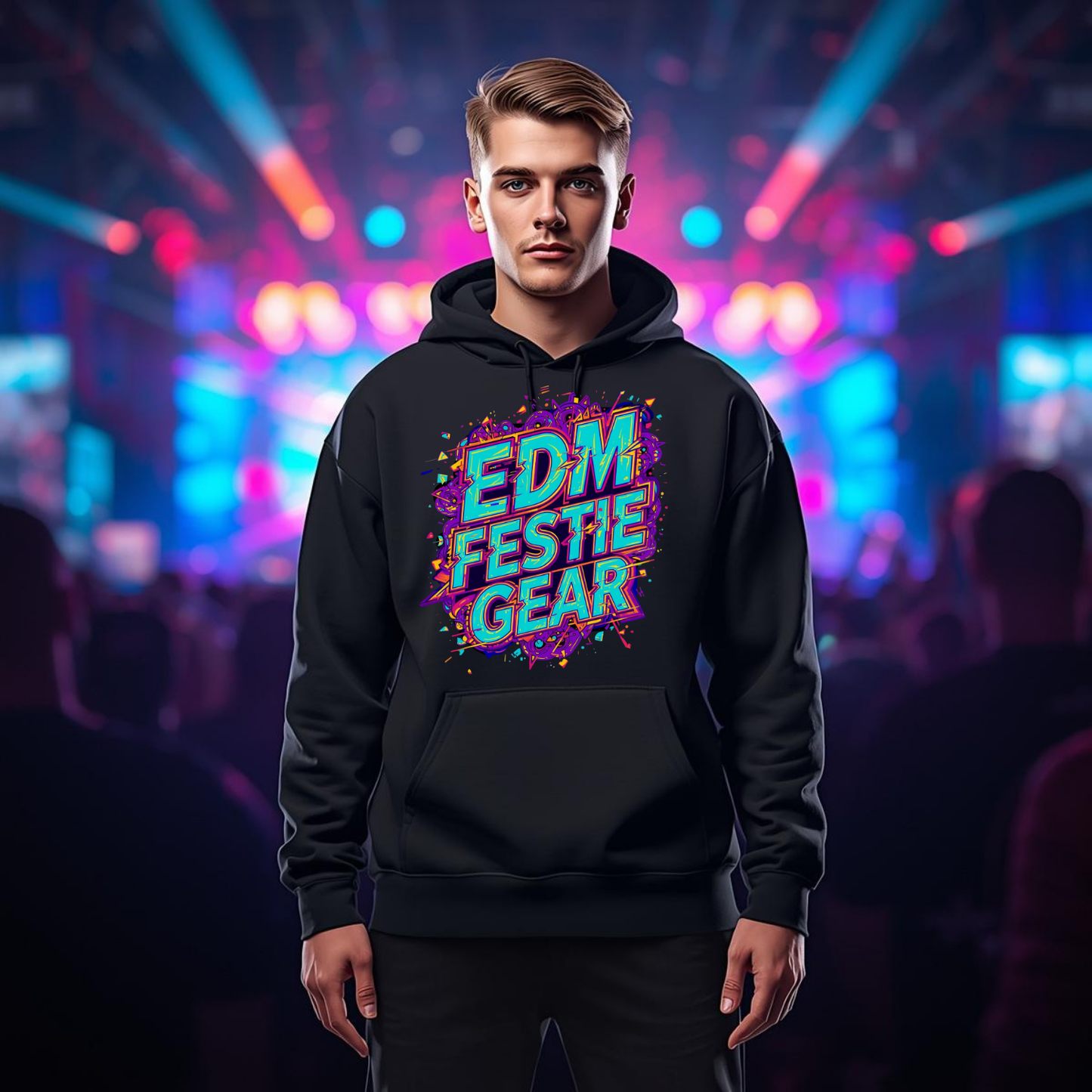 EDM Festie Gear Glitched Festival T-Shirt for Rave Culture