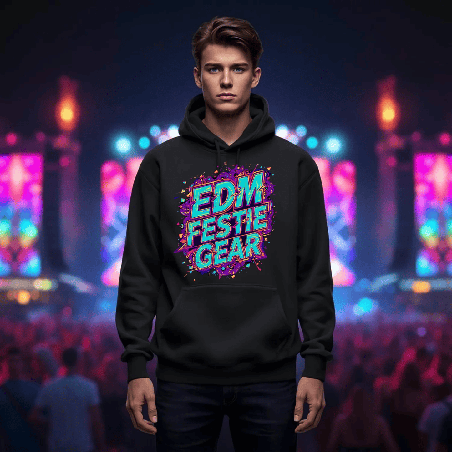 EDM Festie Gear Glitched Festival T-Shirt for Rave Culture