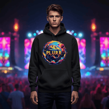 P.L.U.R.R in Space Festival T-Shirt for Rave Lovers