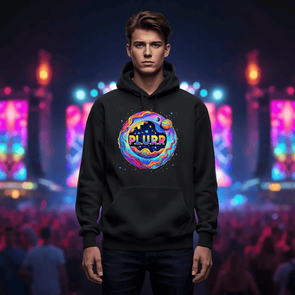 P.L.U.R.R Space Festival T-Shirt – Vibrant and Energetic Rave Apparel