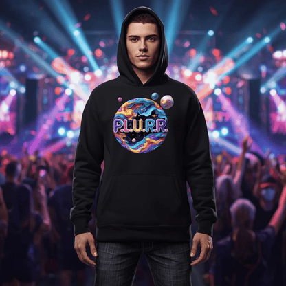 P.L.U.R.R Solar System Festival T-Shirt - Bold Celestial Design for Ravers