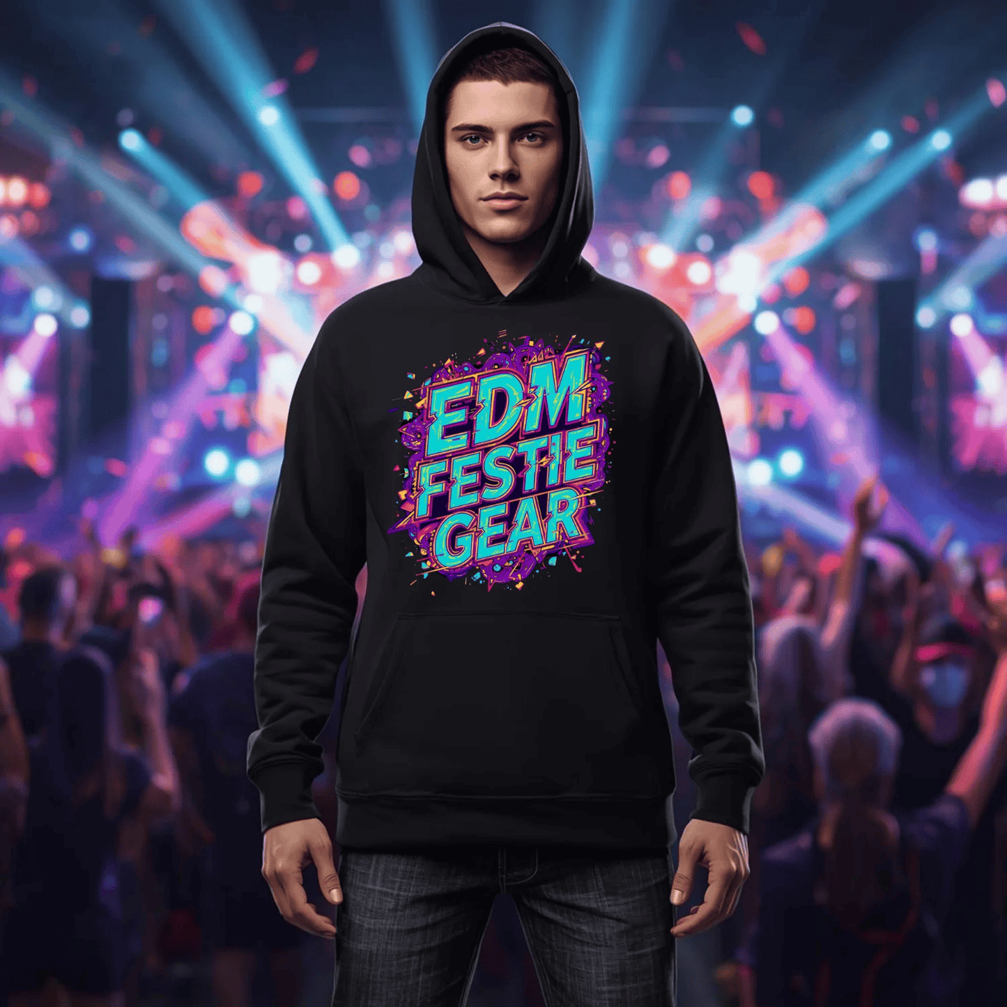 EDM Festie Gear Glitched Festival T-Shirt for Rave Culture
