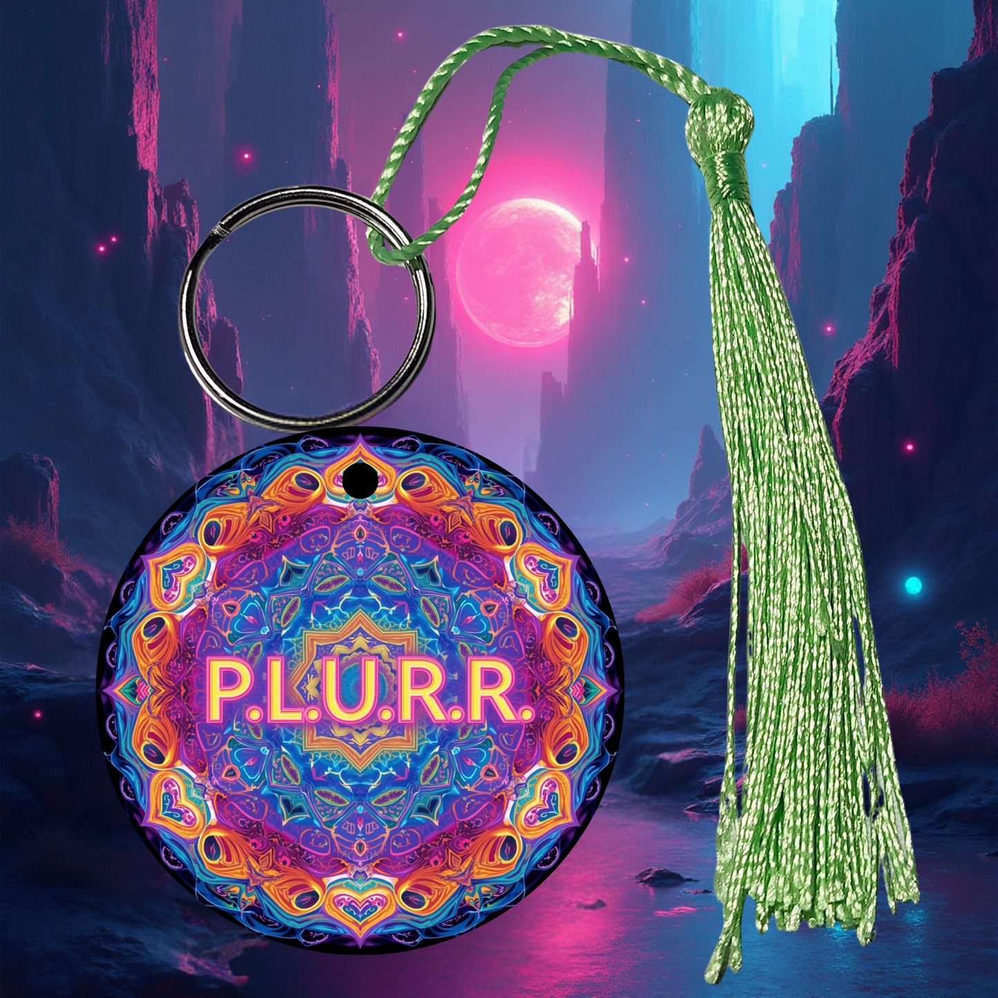 PLURR Aluminum Keychain for Raves and Festivals