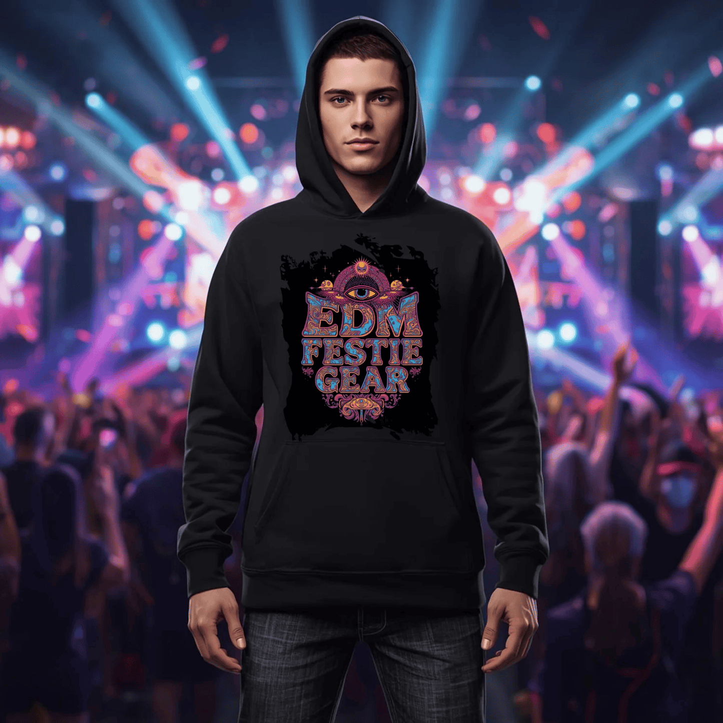 EDM Festie Gear Celestial All-Seeing Eye Festival T-Shirt