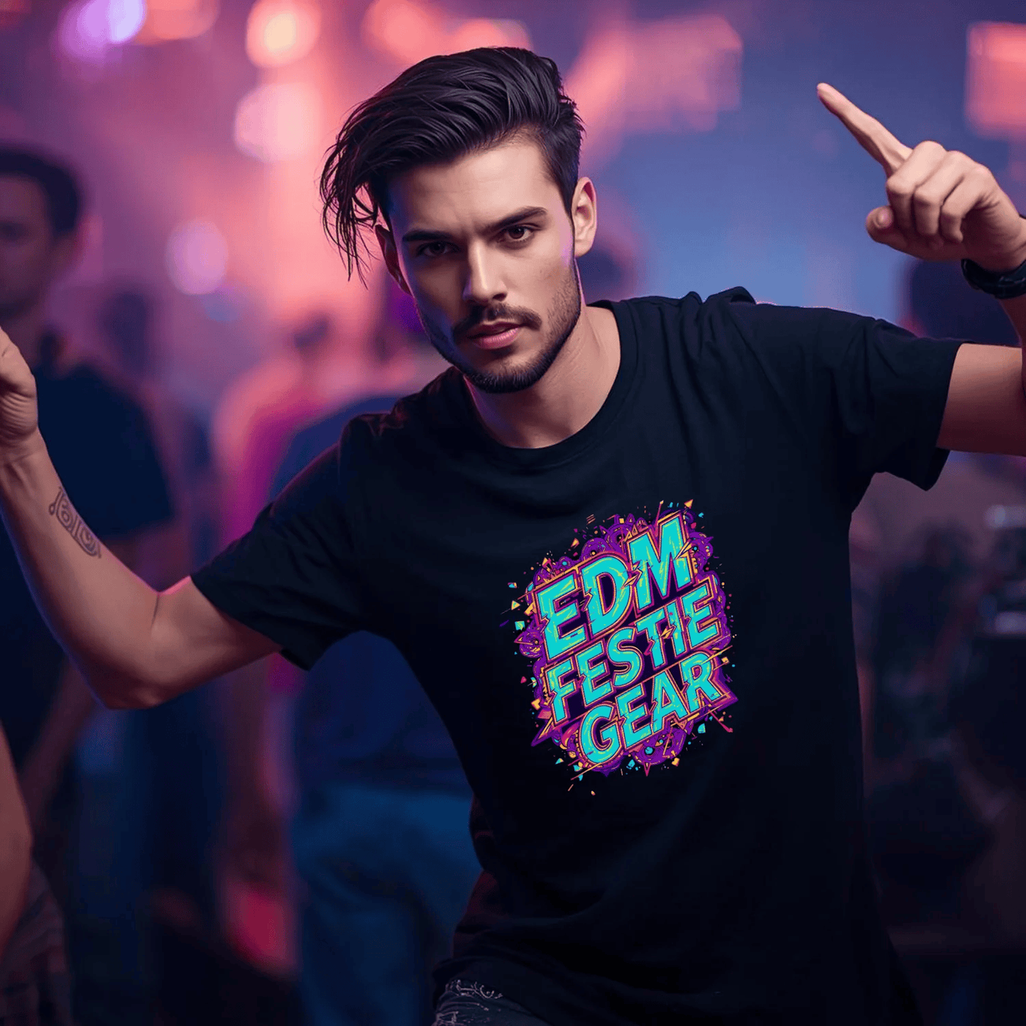 EDM Festie Gear Glitched Festival T-Shirt for Rave Culture