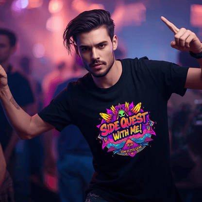 Side Quest With Me Aliens Festival T-Shirt for Ravers