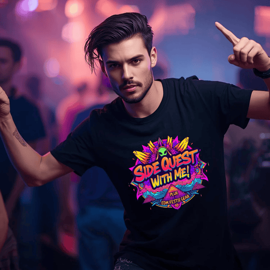 Side Quest With Me Aliens Festival T-Shirt for Ravers