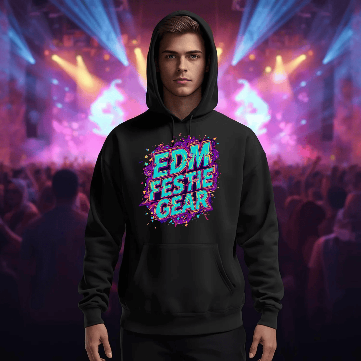 EDM Festie Gear Glitched Festival T-Shirt for Rave Culture