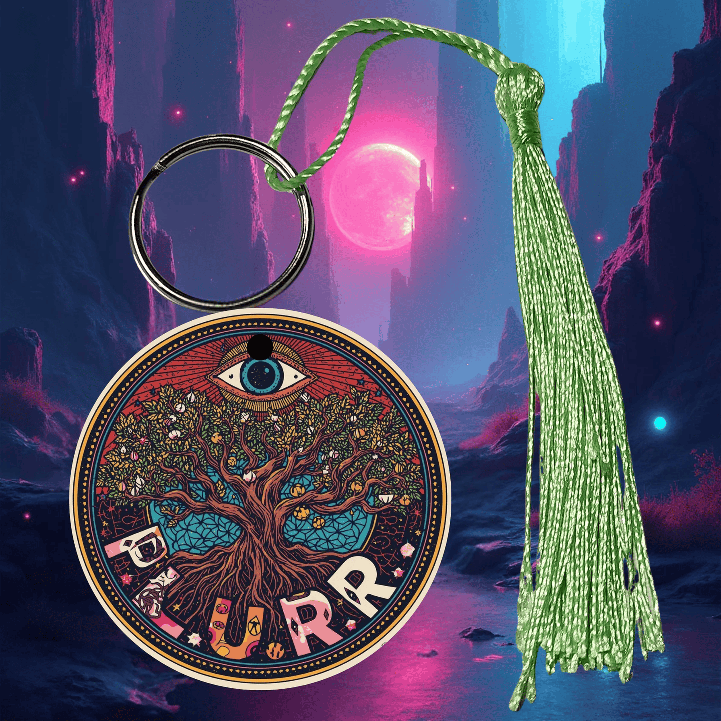 PLURR Aluminum Keychain for Raves and Festivals