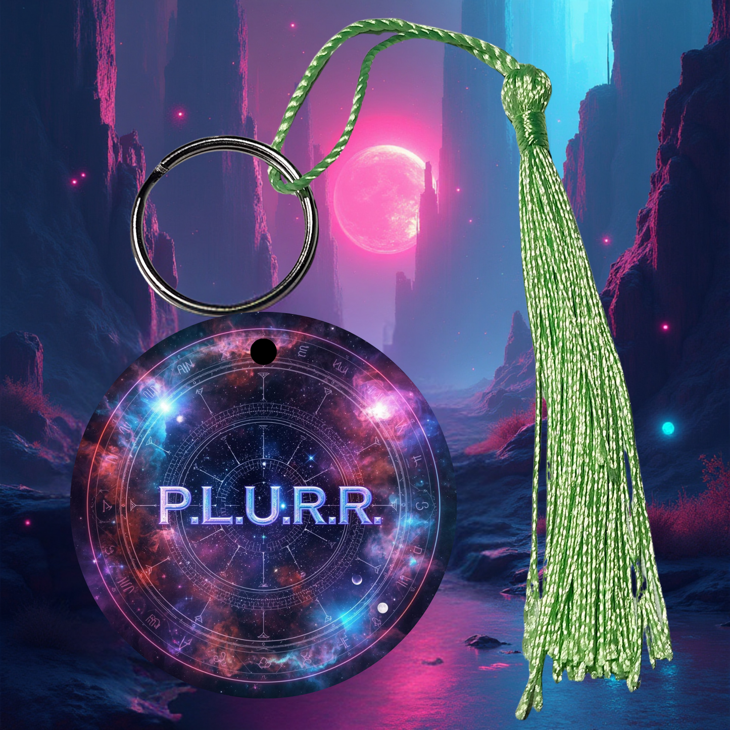 PLURR Aluminum Keychain for Raves and Festivals