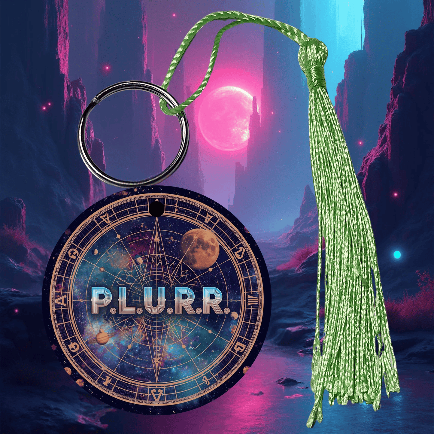 PLURR Aluminum Keychain for Raves and Festivals