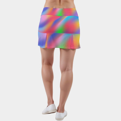 Melt Into Monday Women’s Skort | Liquid Rainbow Rave Skort | EDM Festival Wear