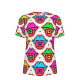 Tongue Tied Frequencies Men’s O-Neck T-Shirt | Pop Art Lips Rave Tee | EDM Festival Wear