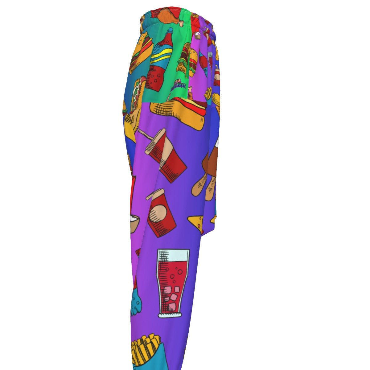 Snack Attack Side Quest Men’s Loose Trousers | Fast Food Rave Pants | EDM Festival Wear