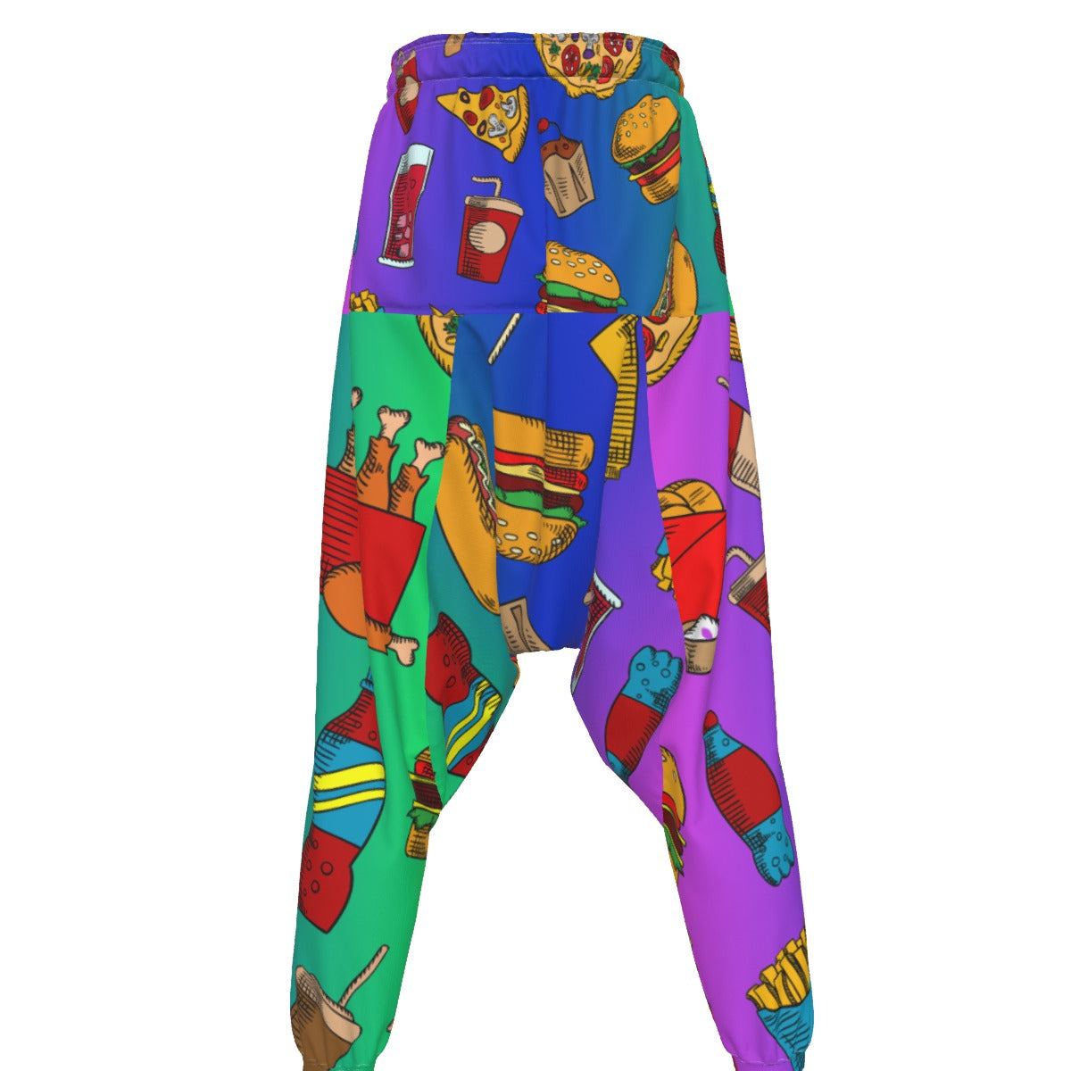 Snack Attack Side Quest Men’s Loose Trousers | Fast Food Rave Pants | EDM Festival Wear
