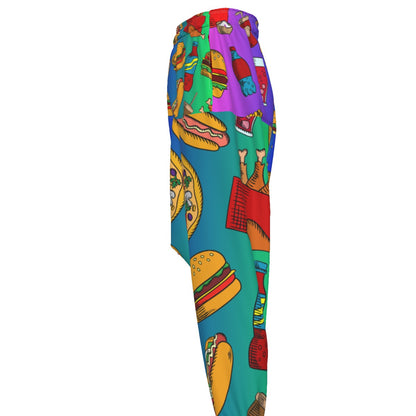 Snack Attack Side Quest Men’s Loose Trousers | Fast Food Rave Pants | EDM Festival Wear