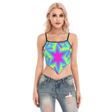 Starstruck & Sidequesting Cami Tube Top | Neon Rainbow Star Scarf Top | EDM Festival Wear