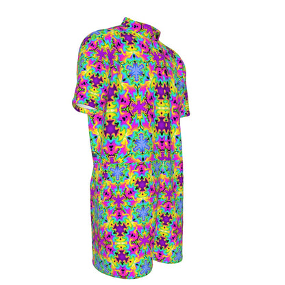 Retina Rattler Men’s Romper | Neon Psychedelic Rave Romper | EDM Festival Wear