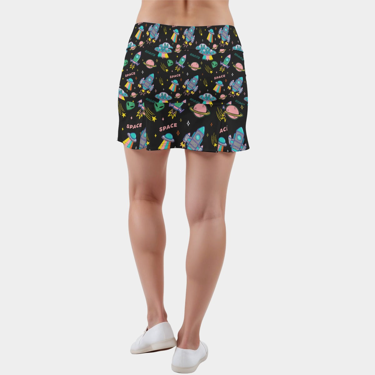 Beam Me to the Bass Women’s Skort | Alien Space Rave Skort | EDM Festival Wear