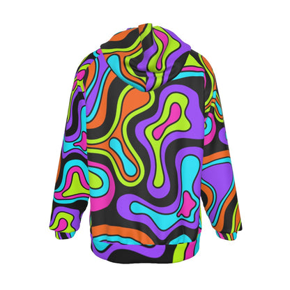 Liquid Frequency Melt Men’s Heavy Fleece Raglan Hoodie | Psychedelic Rave Hoodie | EDM Festival Wear