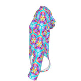 Petal Melt Frequency Hooded Bodysuit | Neon Tropical Flower Rave Jumpsuit | EDM Festival Wear