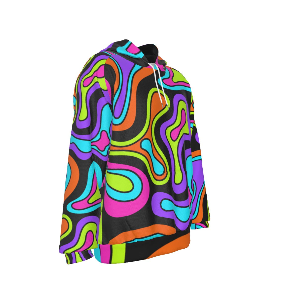 Liquid Frequency Melt Men’s Heavy Fleece Raglan Hoodie | Psychedelic Rave Hoodie | EDM Festival Wear