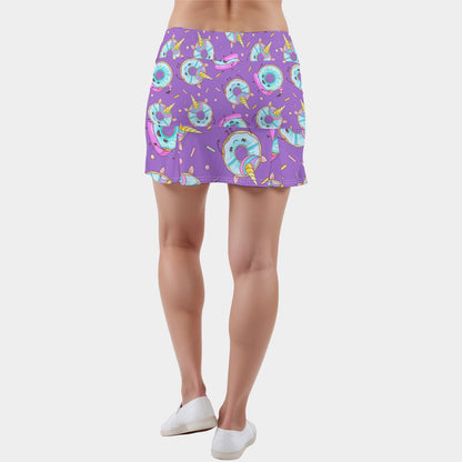 Glazed & Confused Women’s Skort | Unicorn Donut Rave Skort | EDM Festival Wear