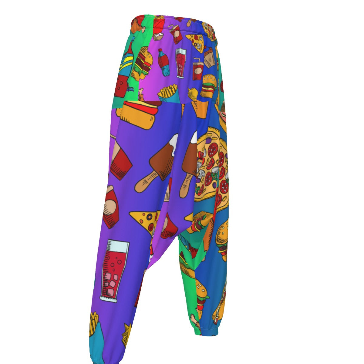 Snack Attack Side Quest Men’s Loose Trousers | Fast Food Rave Pants | EDM Festival Wear