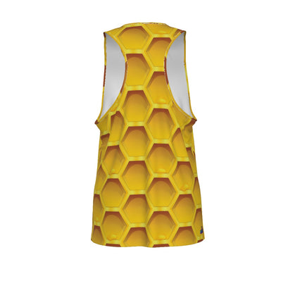 Hive Mind After Hours Tank | Golden Honeycomb Y-Back Stringer | Men’s Festival Gym Wear