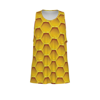 Hive Mind After Hours Tank | Golden Honeycomb Y-Back Stringer | Men’s Festival Gym Wear
