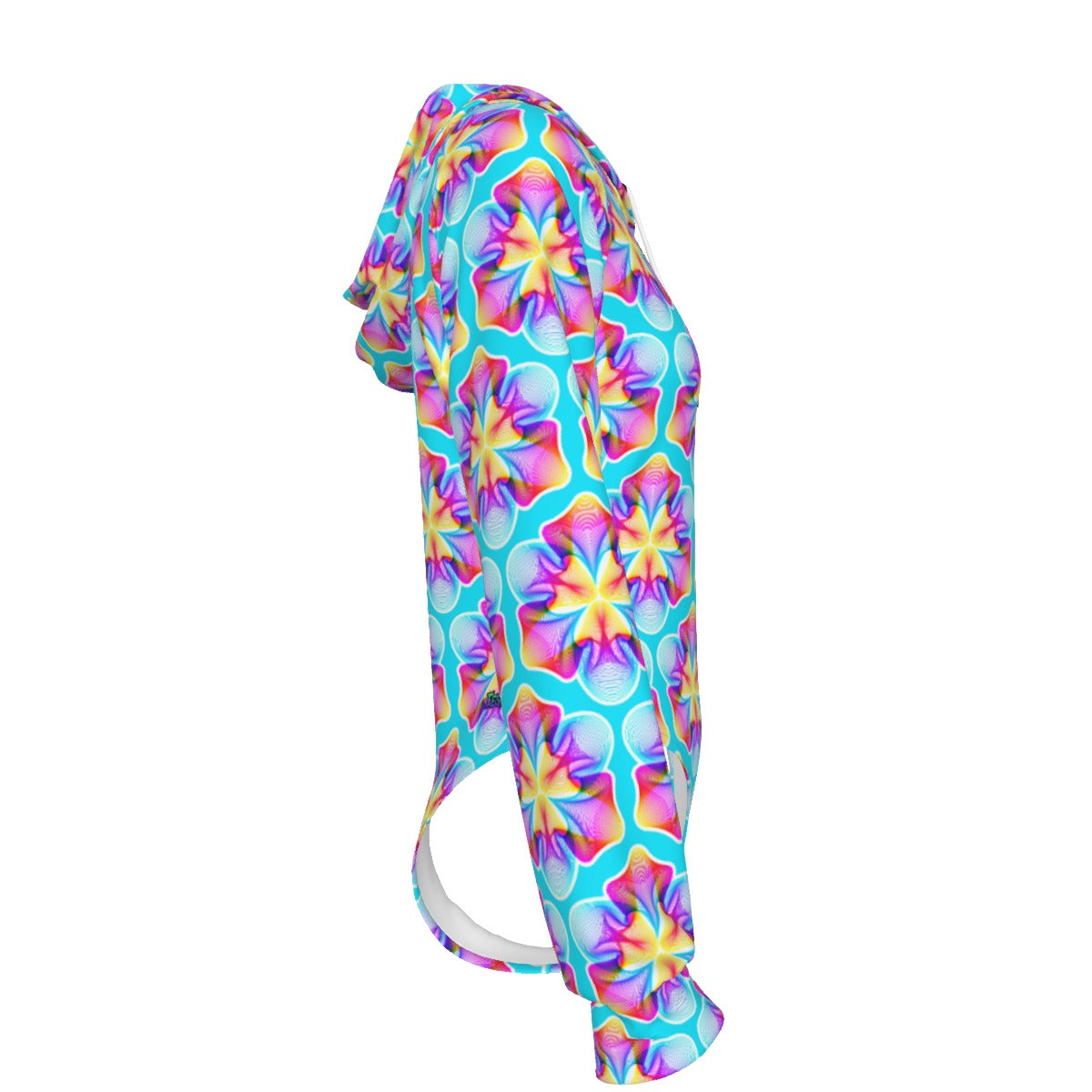 Petal Melt Frequency Hooded Bodysuit | Neon Tropical Flower Rave Jumpsuit | EDM Festival Wear