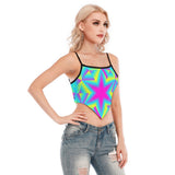 Starstruck & Sidequesting Cami Tube Top | Neon Rainbow Star Scarf Top | EDM Festival Wear