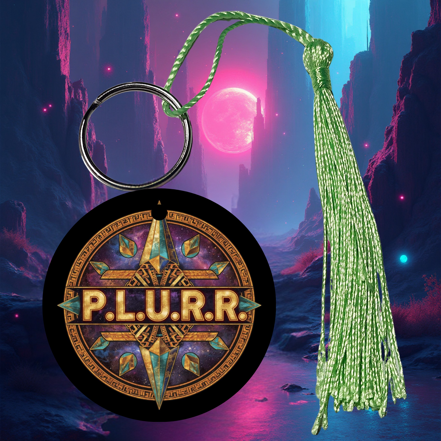 PLURR Aluminum Keychain for Raves and Festivals