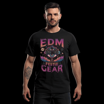 EDM Festival Gear All-Seeing Cosmic Life Tree T-Shirt