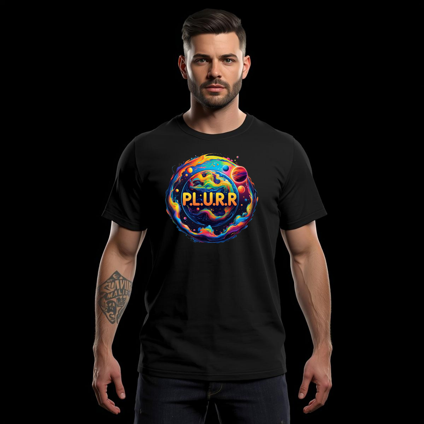 P.L.U.R.R in Space Festival T-Shirt for Rave Lovers