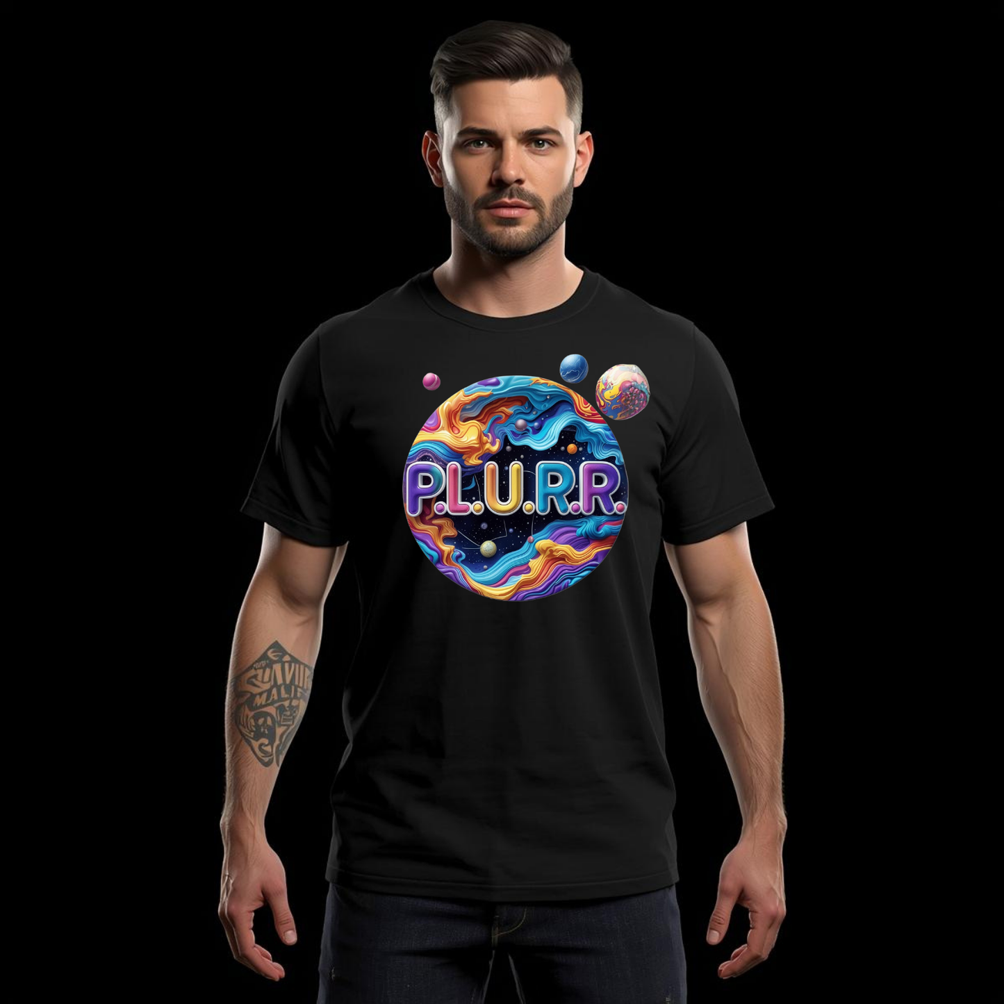 P.L.U.R.R Solar System Festival T-Shirt - Bold Celestial Design for Ravers