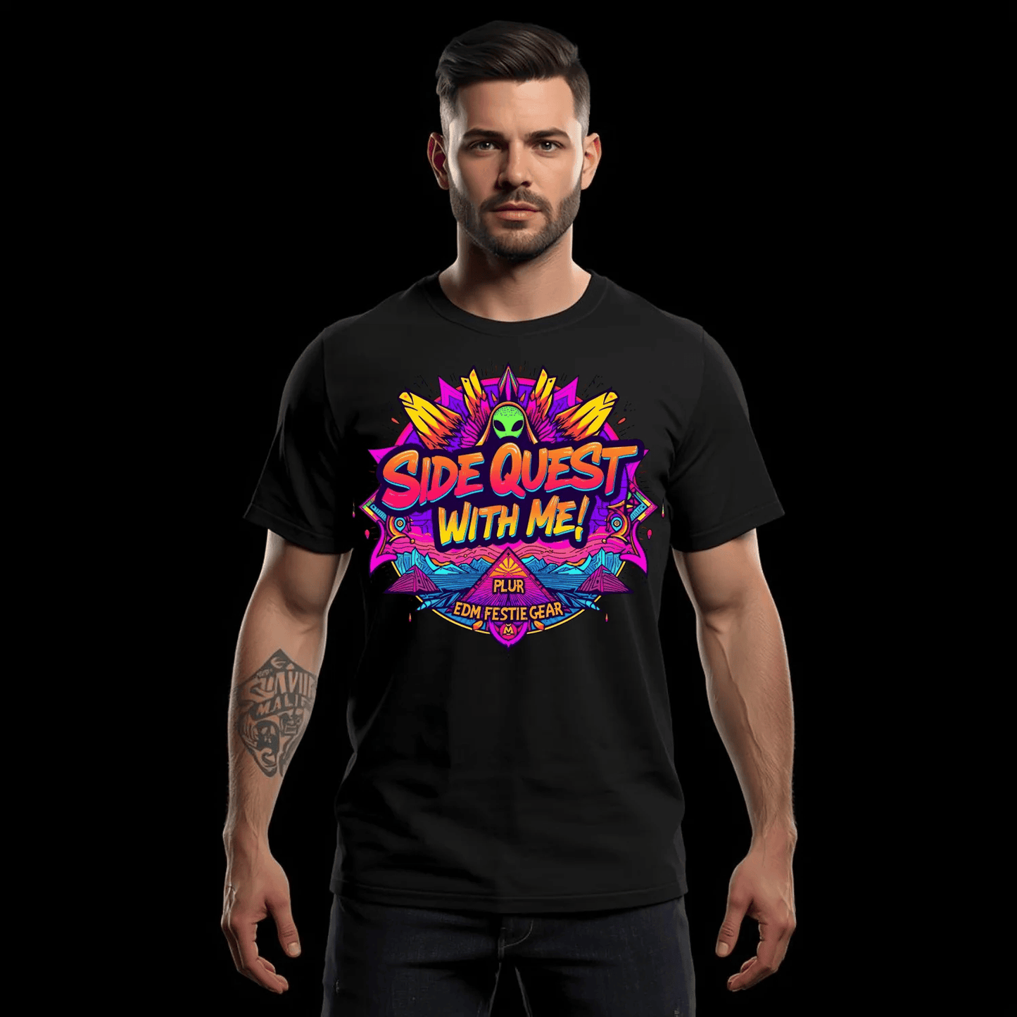 Side Quest With Me Aliens Festival T-Shirt for Ravers
