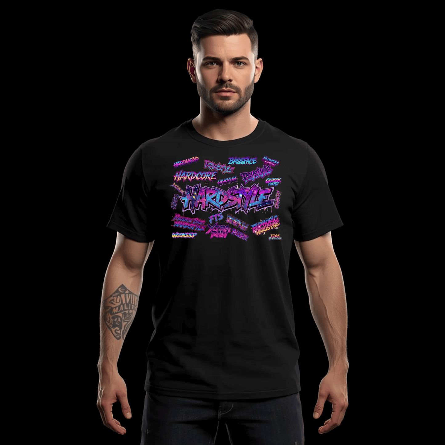 Hardstyle Word Art Festival T-Shirt for Ravers