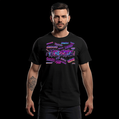 Hardstyle Word Art Festival T-Shirt for Ravers
