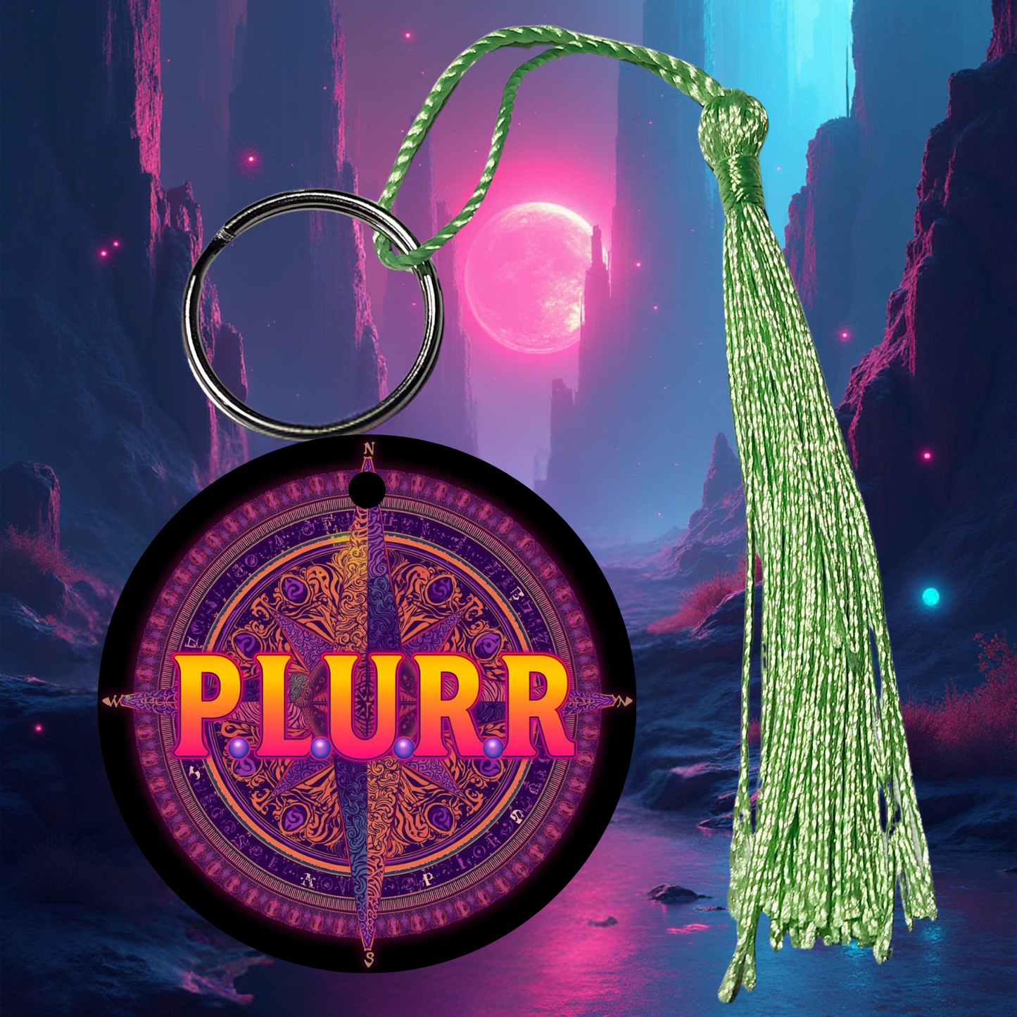 PLURR Aluminum Keychain for Raves and Festivals