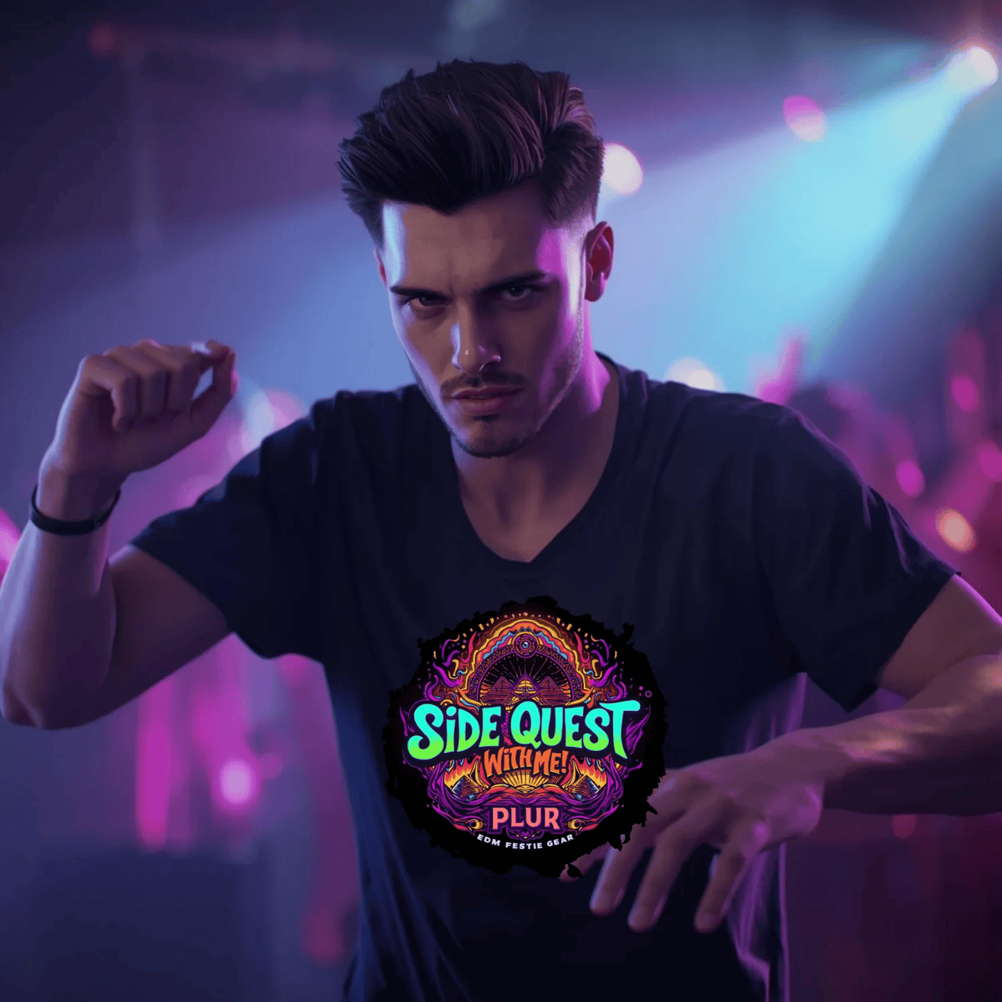 Side Quest with Me All-Seeing Pyramids Festival T-Shirt