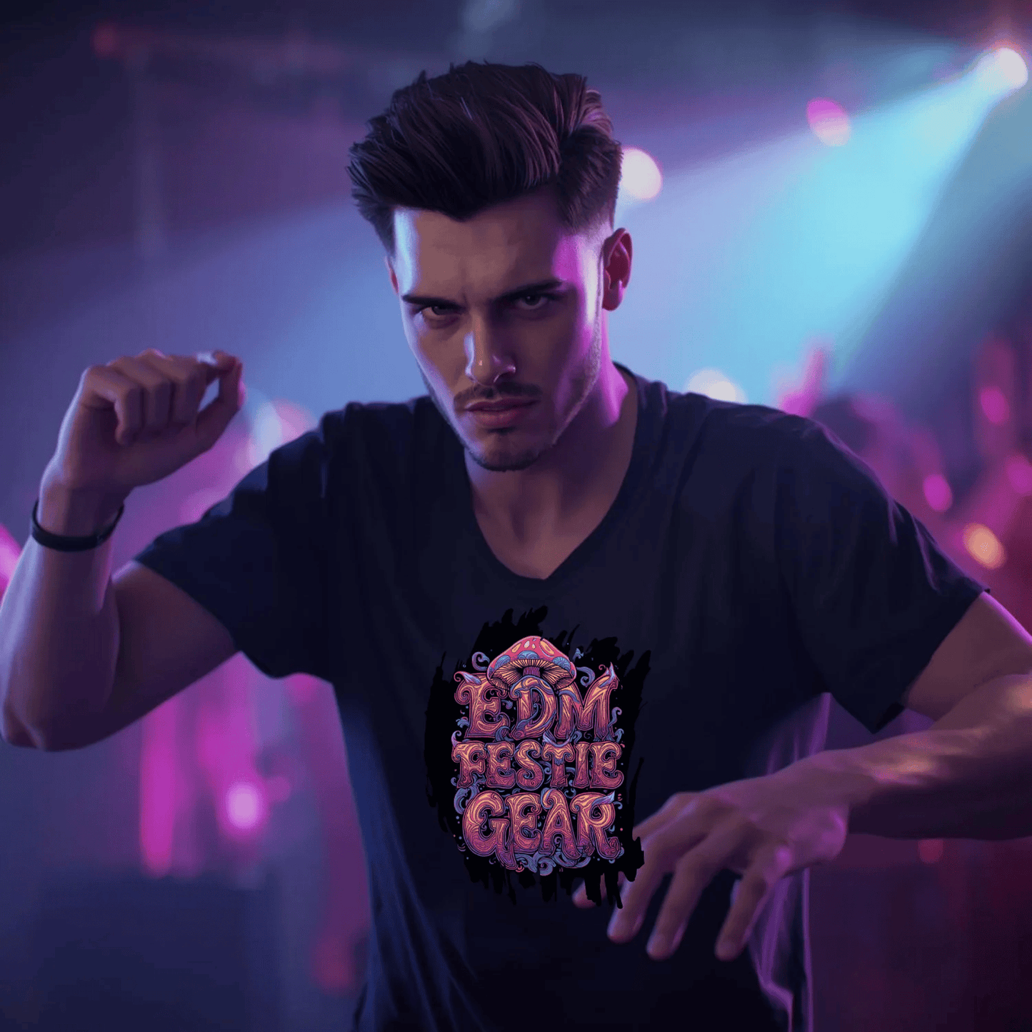 EDM Festival Gear Nocturnal Shroom Magical Vibes T-Shirt