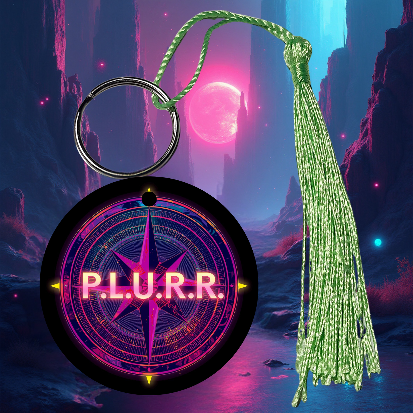 PLURR Aluminum Keychain for Raves and Festivals