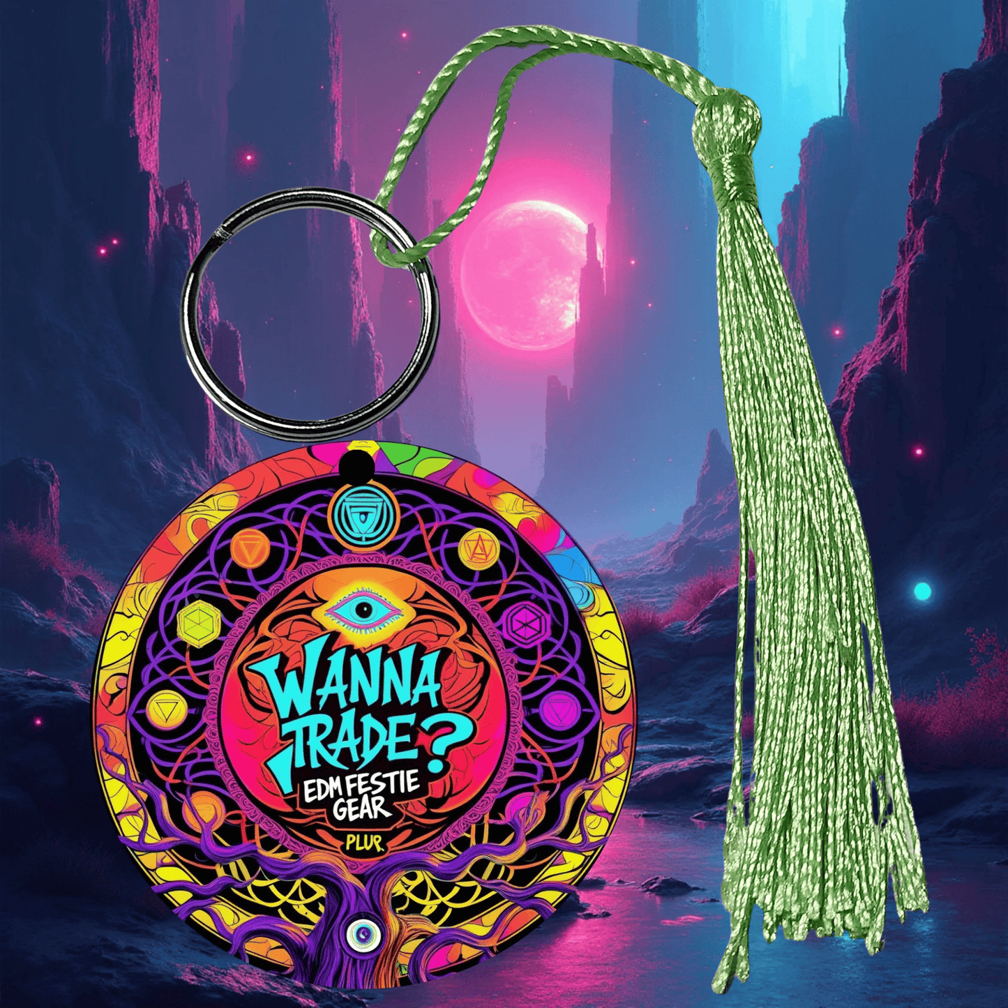 PLURR Aluminum Keychain for Raves and Festivals