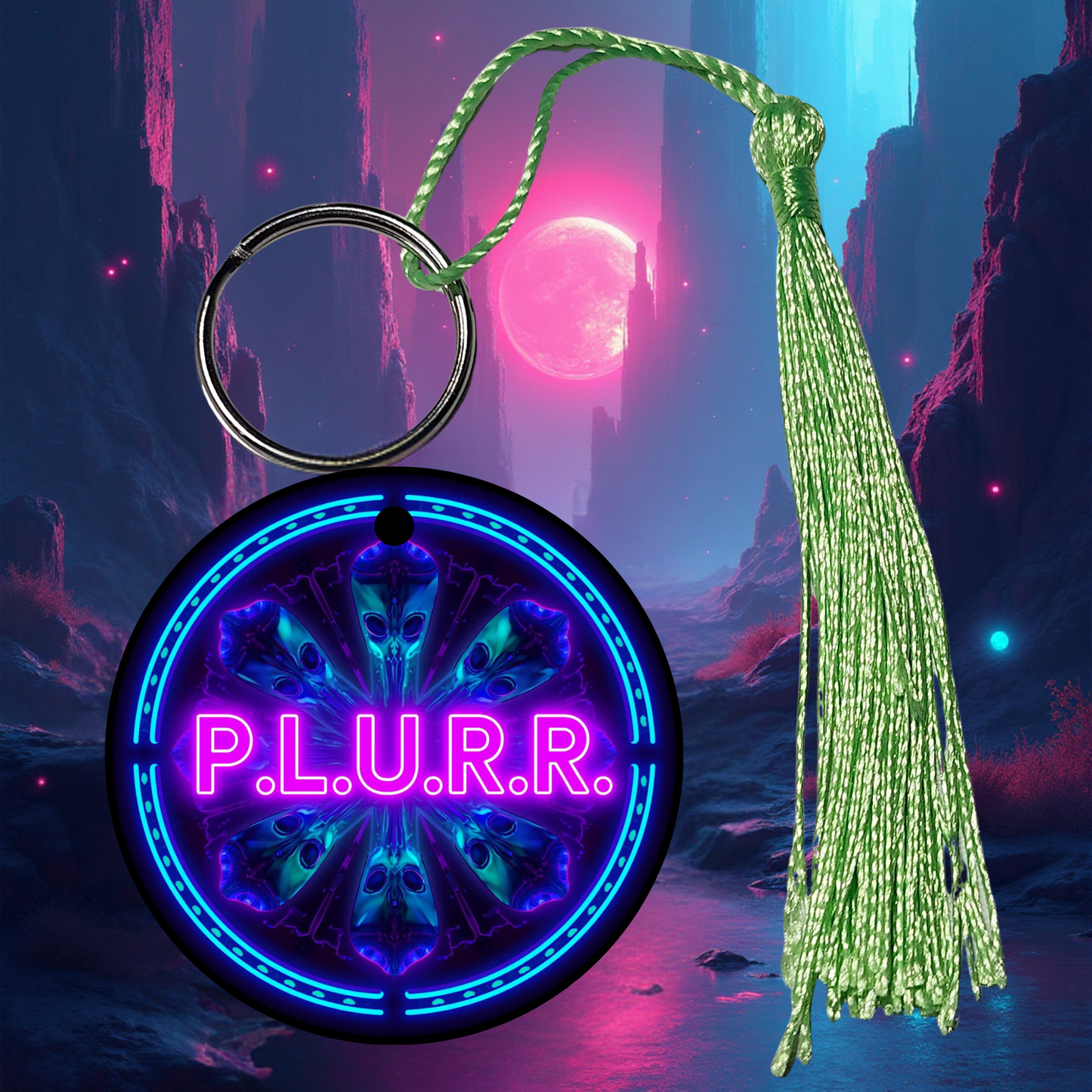 PLURR Aluminum Keychain for Raves and Festivals