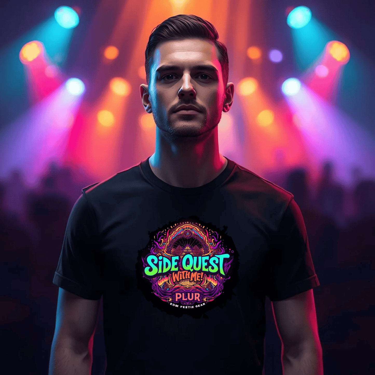 Side Quest with Me All-Seeing Pyramids Festival T-Shirt