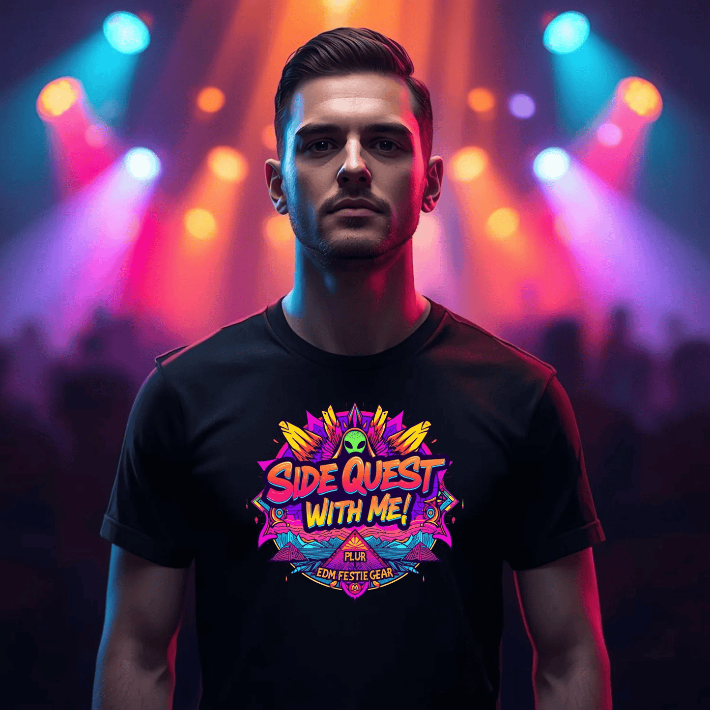 Side Quest With Me Aliens Festival T-Shirt for Ravers